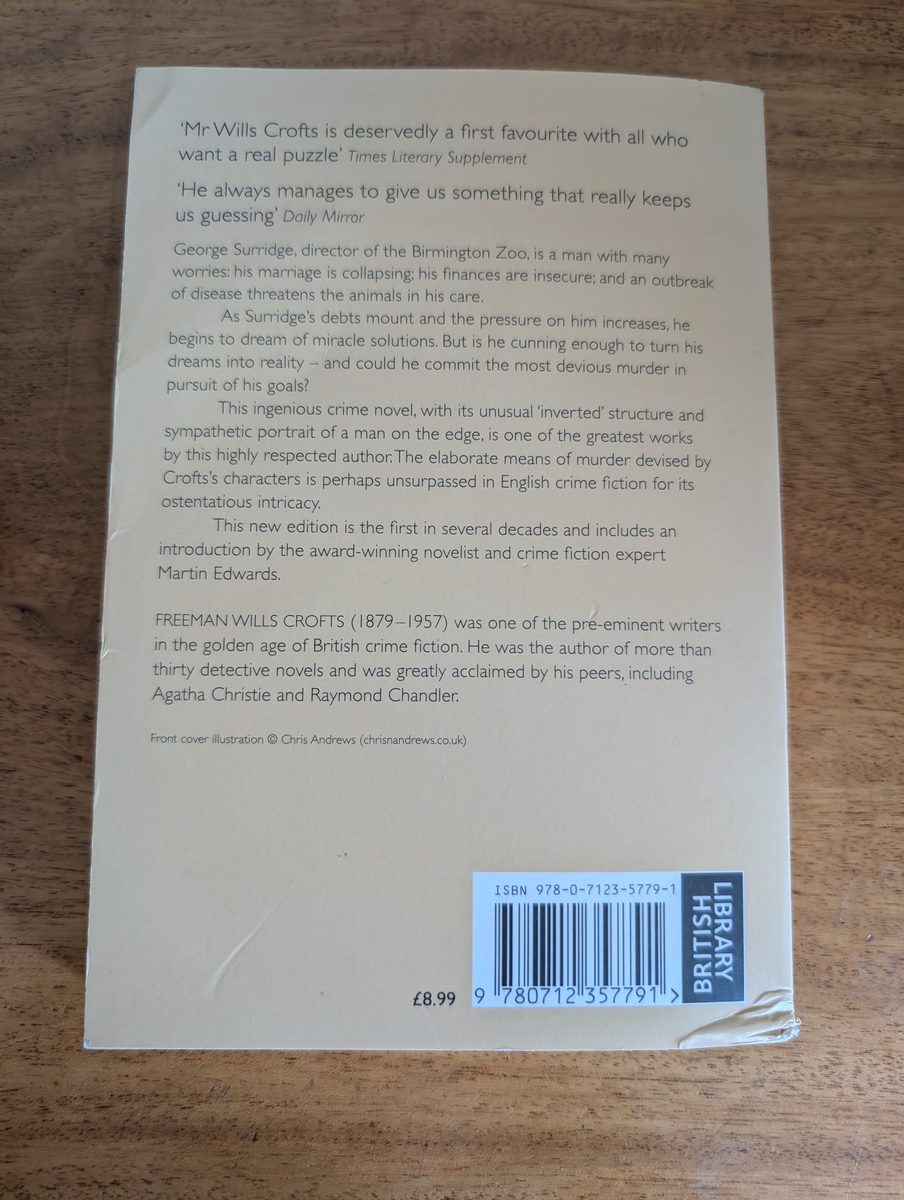 Back cover of Antidote to Venom by Freeman Wills Crofts