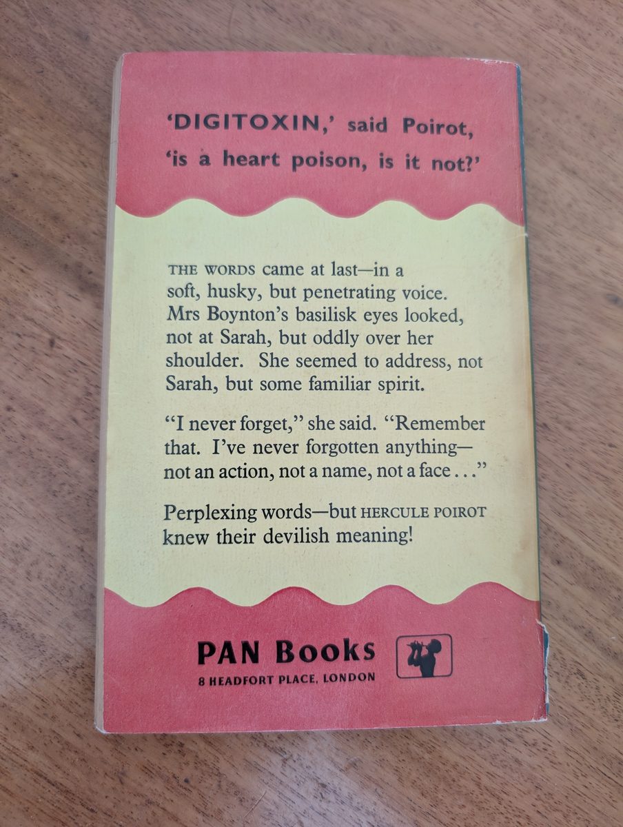 Back cover of Appointment With Death by Agatha Christie