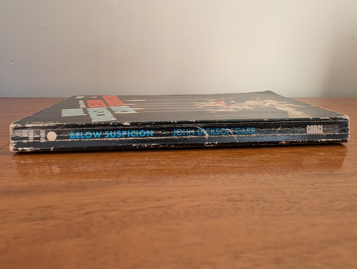 Spine of Below Suspicion by John Dickson Carr