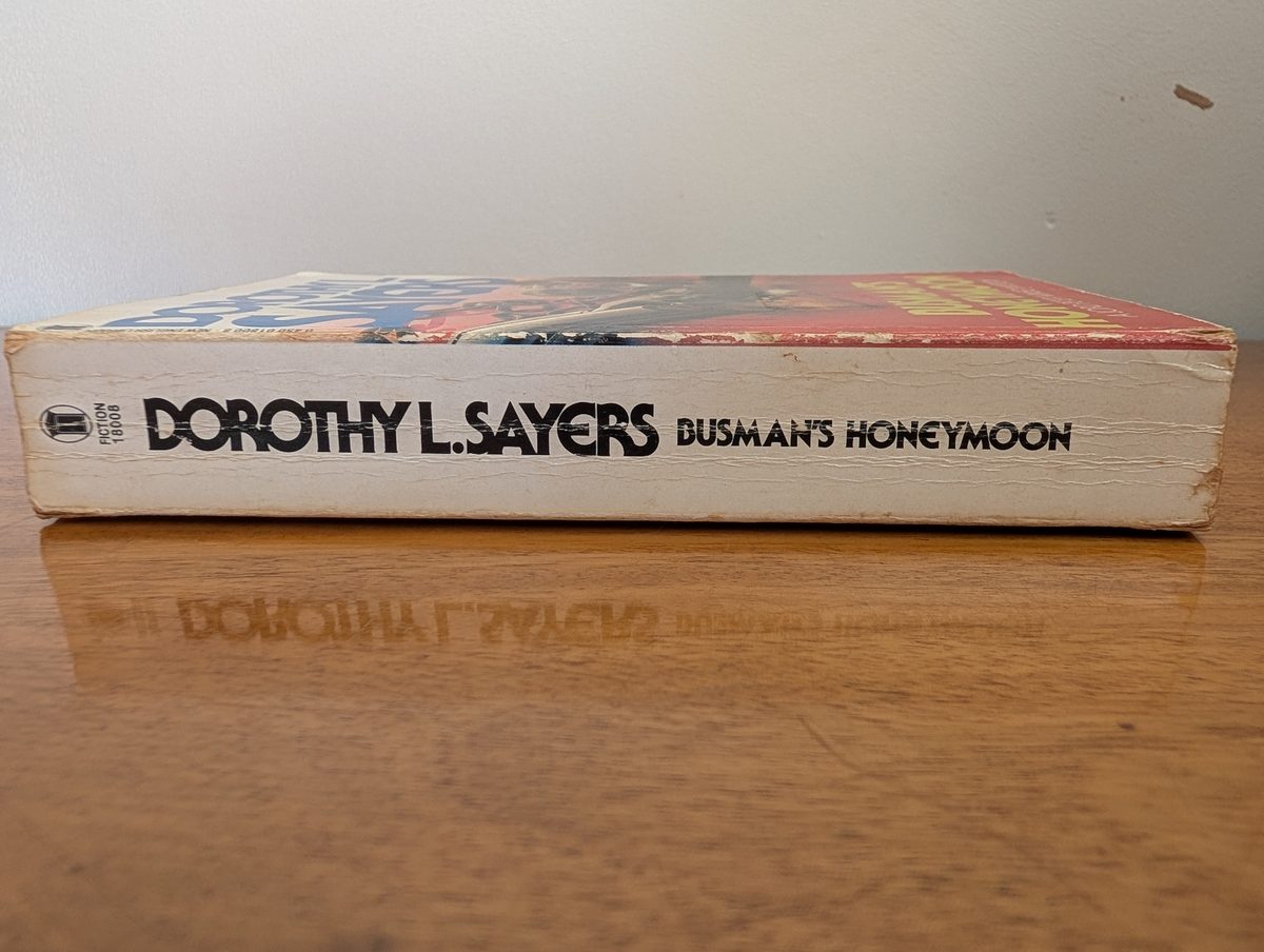 Spine of Busman's Honeymoon - New English Library 1985 paperback, showing some creasing and fading