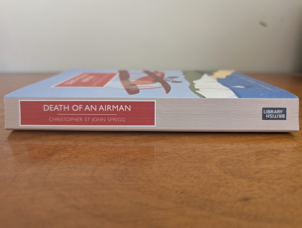 Spine of Death of an Airman - British Library Crime Classics 2015 paperback showing creasing