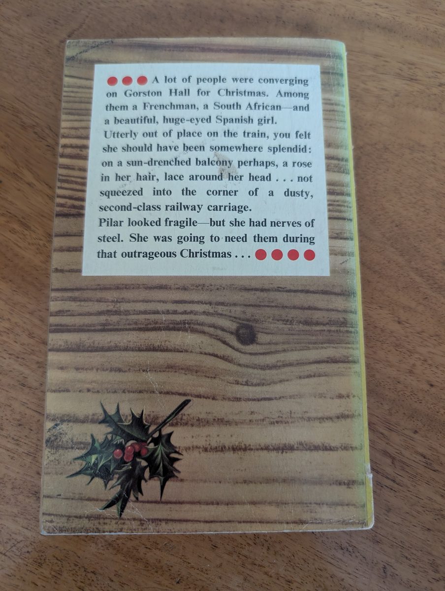 Back cover of Hercule Poirot's Christmas, Fontana Books 1963, with publisher's blurb