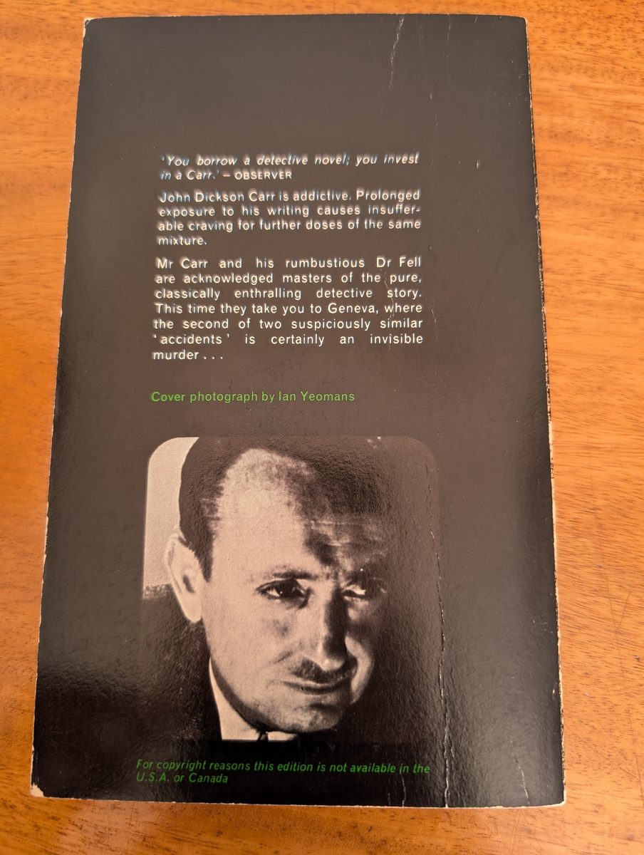 Back cover of In Spite of Thunder - Penguin 1966 paperback