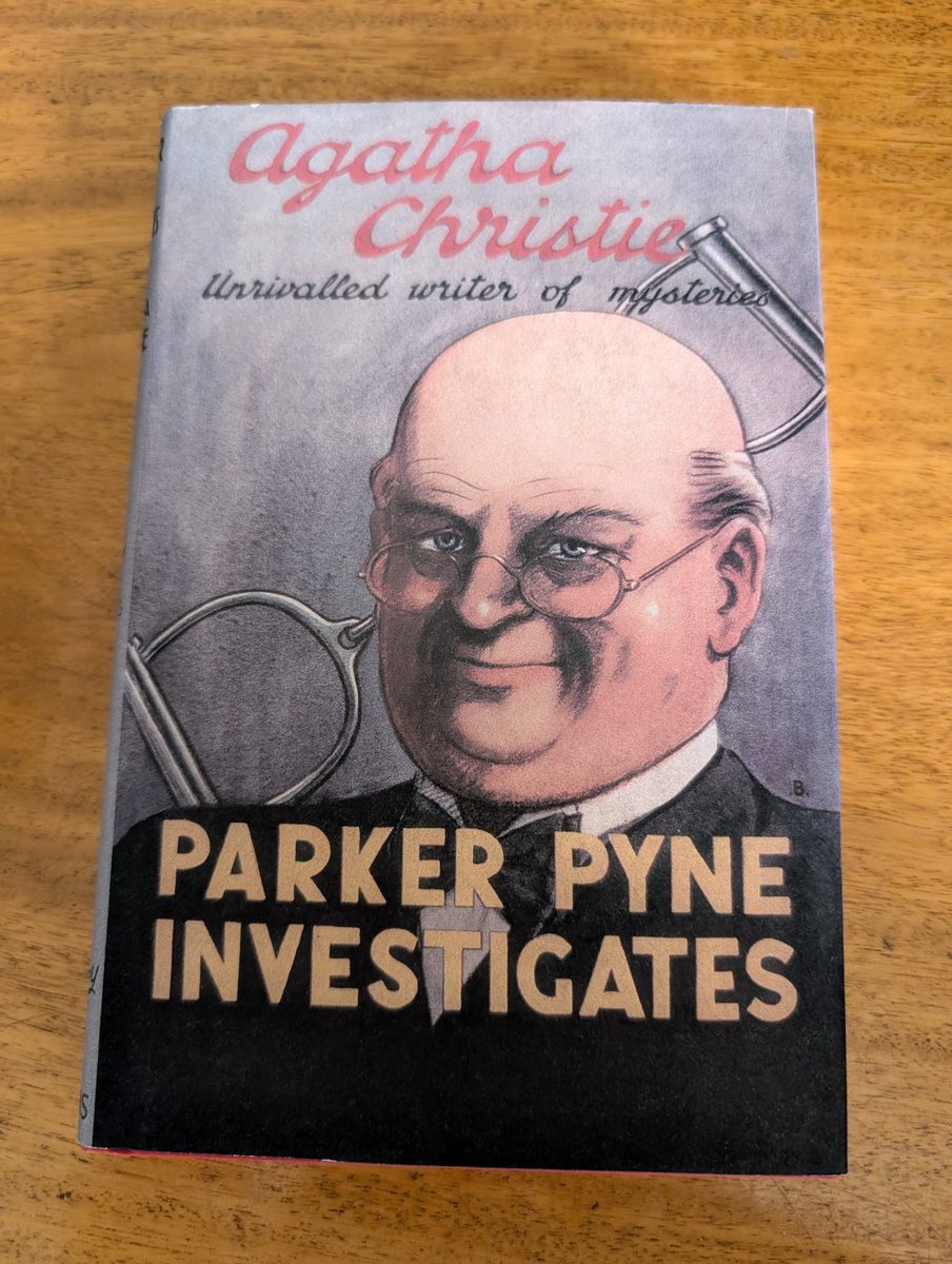 Front cover of Parker Pyne Investigates by Agatha Christie, Collins Crime Club facsimile hardback in dust jacket