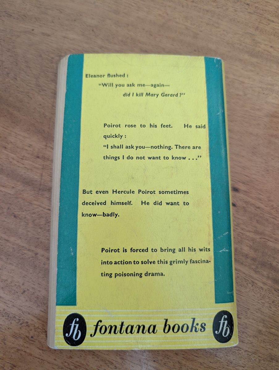 Back cover of Sad Cypress by Agatha Christie