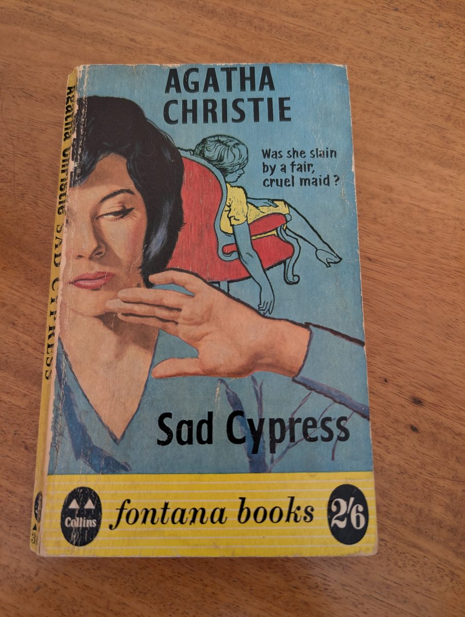 Front cover of Sad Cypress by Agatha Christie, Collins 1959 paperback