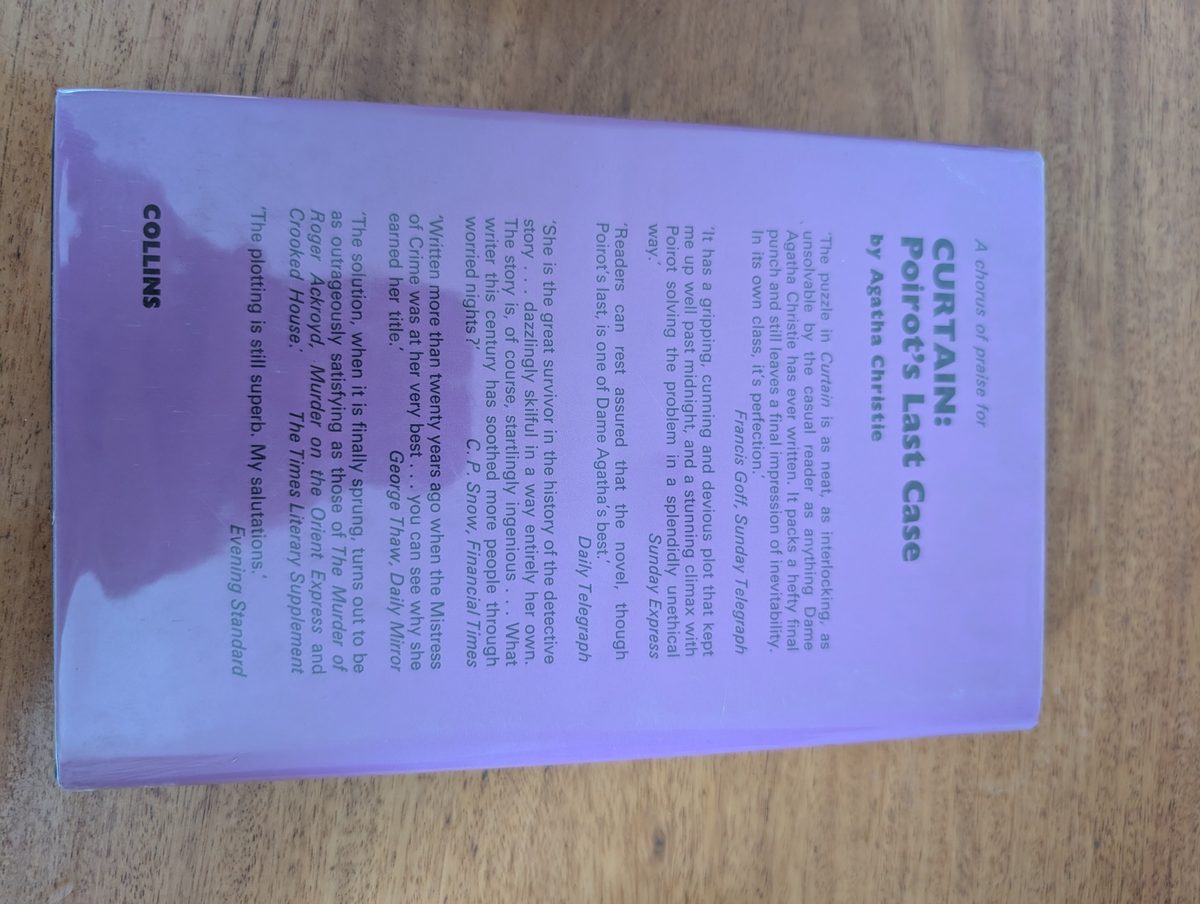 Back cover of Sleeping Murder by Agatha Christie