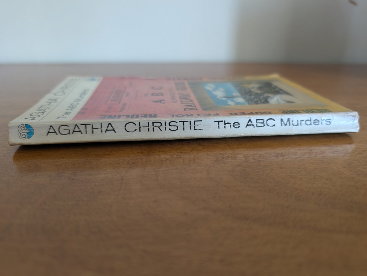Spine of The ABC Murders, Fontana/Collins 1972 - clean white spine
