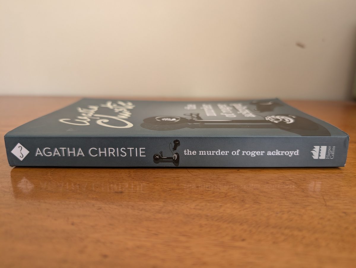 Spine of The Murder of Roger Ackroyd - HarperCollins 2013 paperback