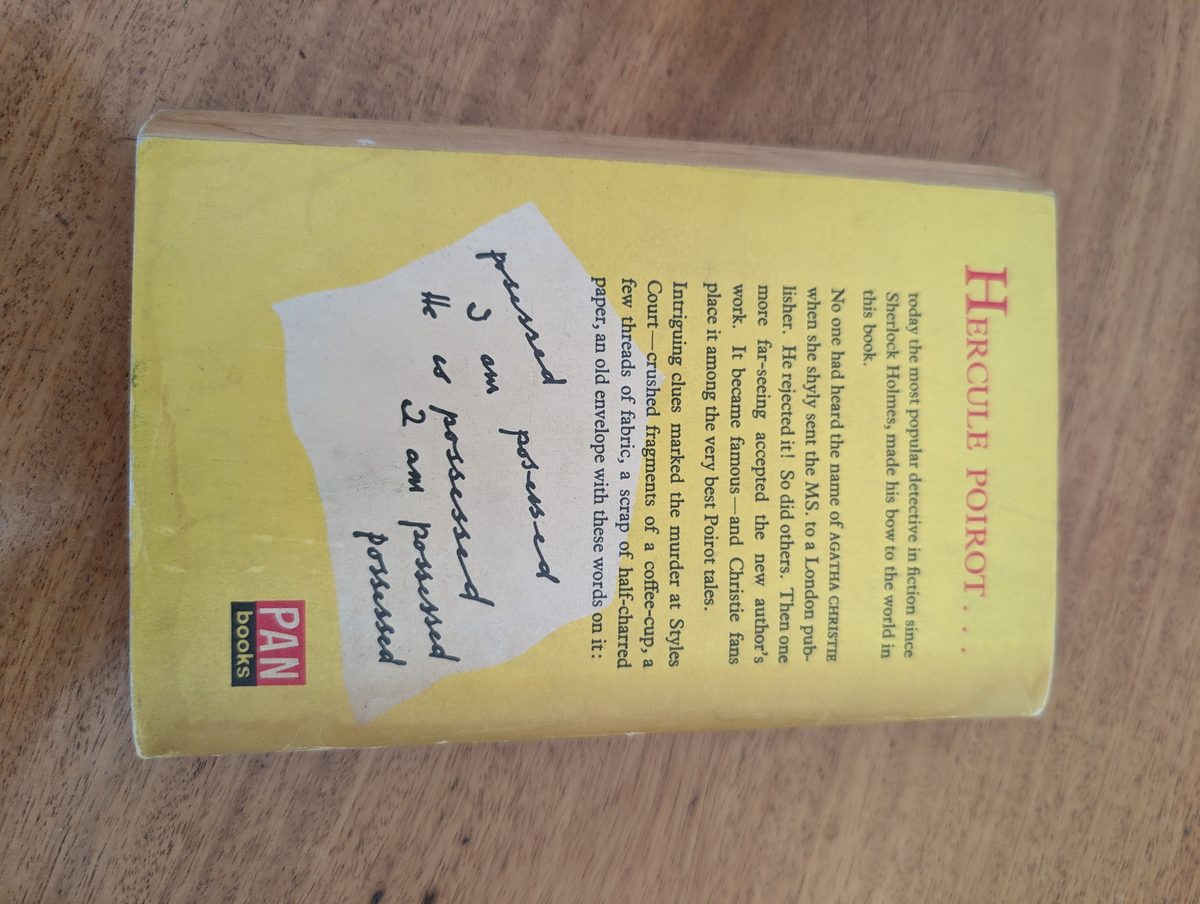 Back cover of The Mysterious Affair at Styles by Agatha Christie