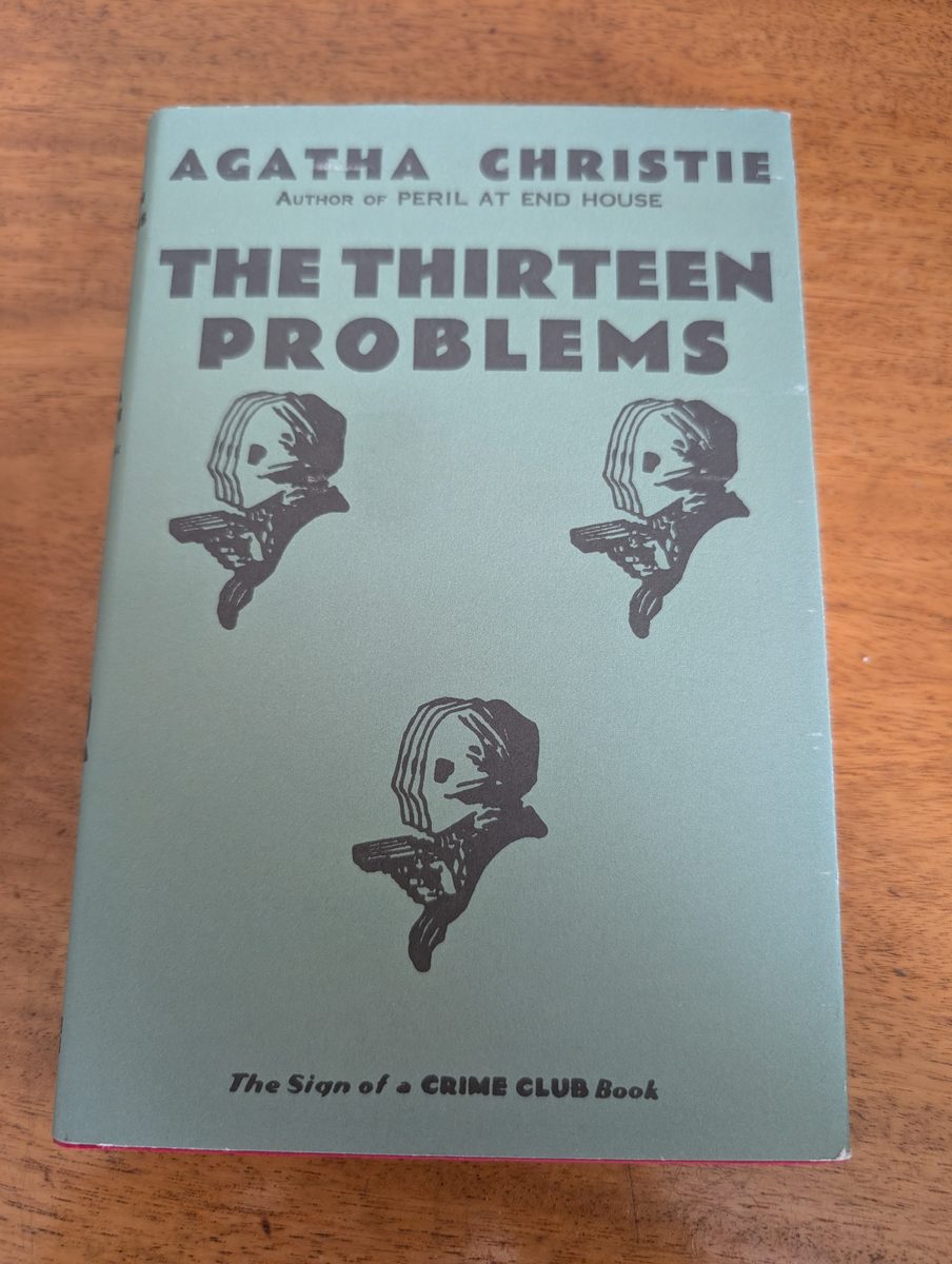 Front cover of The Thirteen Problems by Agatha Christie, Collins Crime Club facsimile hardback in dust jacket