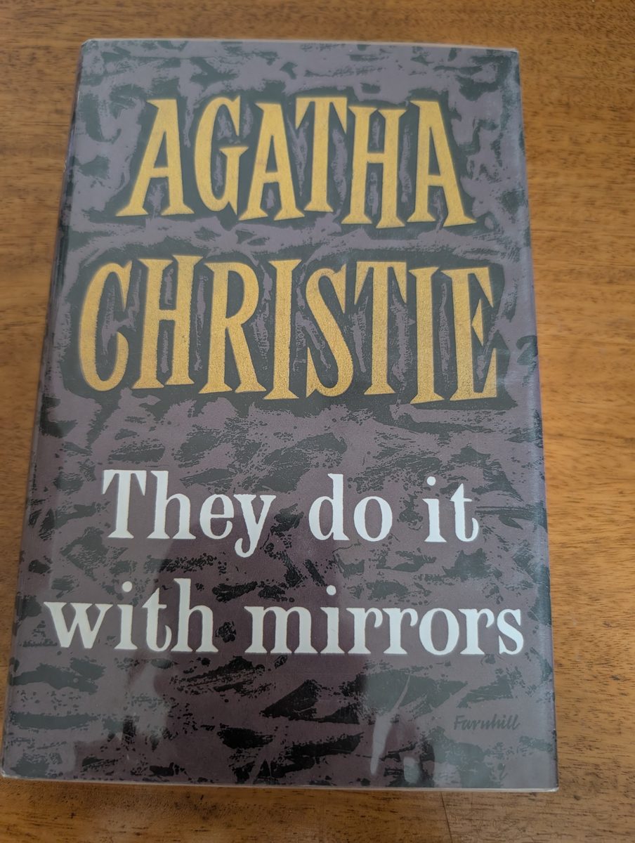 Front cover of They Do It With Mirrors by Agatha Christie, Collins Crime Club facsimile hardback in dust jacket