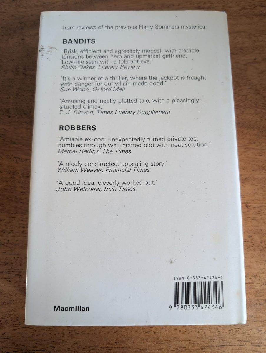 Back cover of Villains by Peter Whalley, Macmillan 1987 hardback